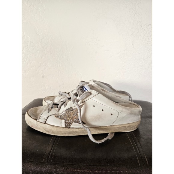 GOLDEN GOOSE Super-Star Sabot Leather White StreetwearMule Sneaker sz 37 US 6.5 - Picture 3 of 9